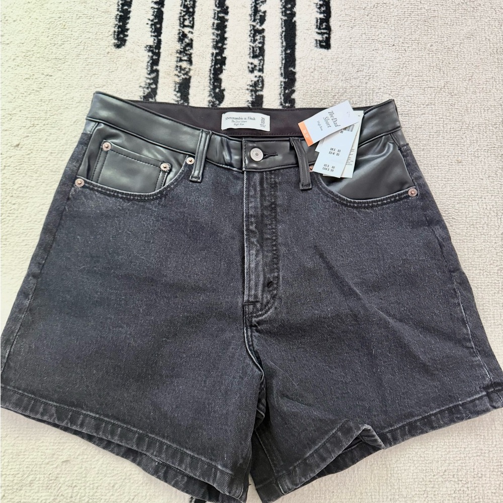 Women's Abercrombie Black Denim High Waist Shorts